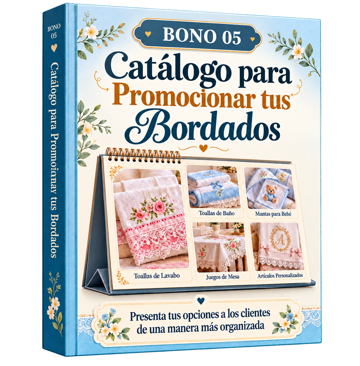 Portada del bono 05: Catálogo para Promocionar tus Bordados