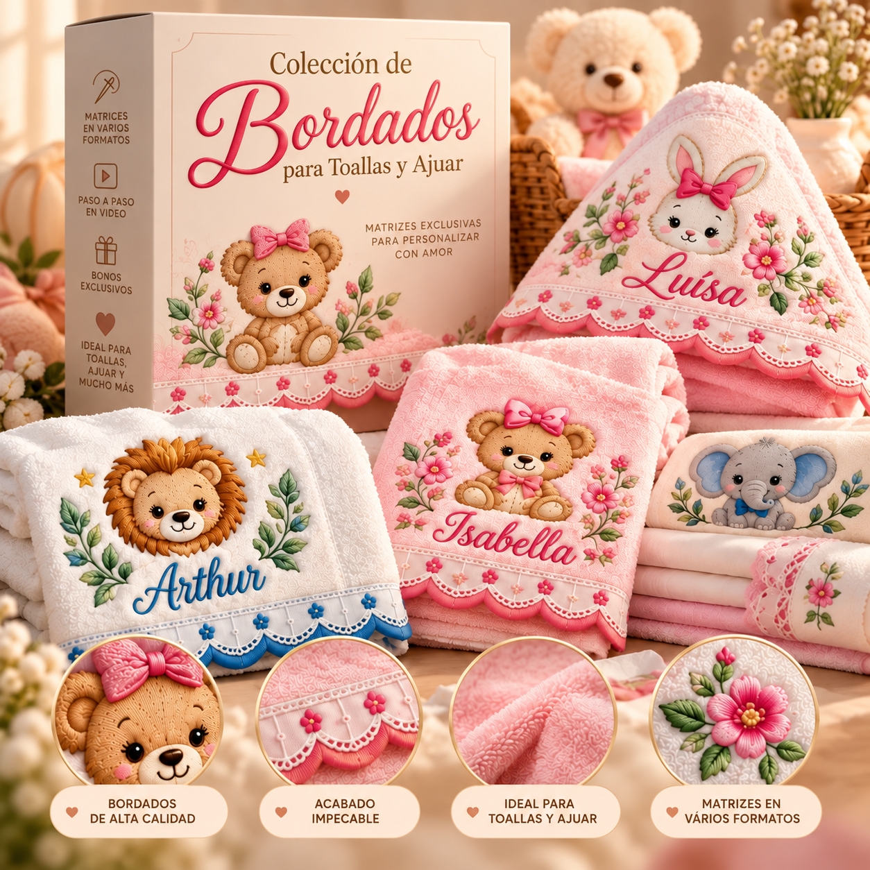 Presentación de la colección de bordados para toallas y ajuar
